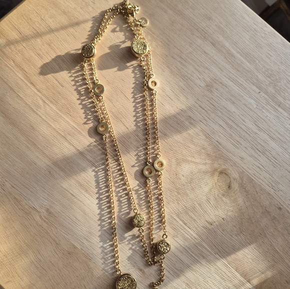 Vintage Christian Dior Druzy  Gold Plated  Station Statement Necklace - Picture 10 of 11